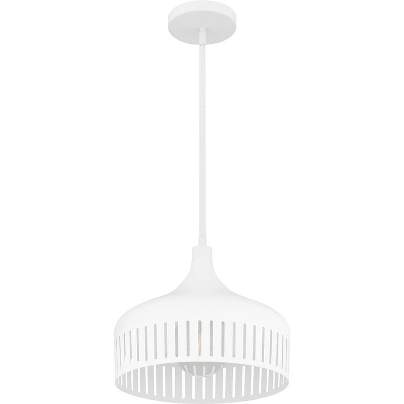 Quoizel Keagan 1 Light Pendant, Matte White/Metal
