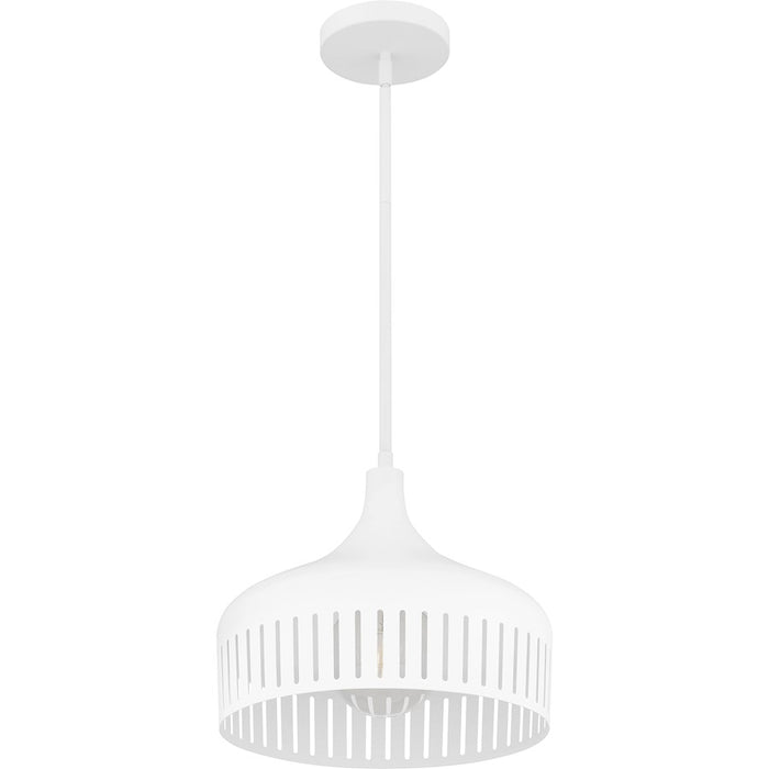 Quoizel Keagan 1 Light Pendant, Matte White/Metal