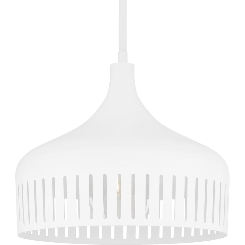 Quoizel Keagan 1 Light Pendant, Matte White/Metal