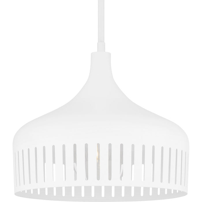 Quoizel Keagan 1 Light Pendant, Matte White/Metal