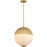 Quoizel Mia 2 Light Pendant, Brushed Gold/Opal Etched Ribbed Glass - QP6211BRG