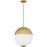 Quoizel Mia 2 Light Pendant, Brushed Gold/Opal Etched Ribbed Glass