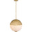 Quoizel Mia 2 Light Pendant, Brushed Gold/Opal Etched Ribbed Glass