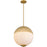 Quoizel Mia 2 Light Pendant, Brushed Gold/Opal Etched Ribbed Glass