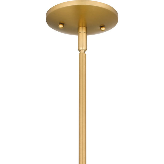 Quoizel Mia 2 Light Pendant, Brushed Gold/Opal Etched Ribbed Glass