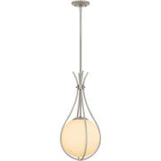 Quoizel Aliyah 11in 1-Light Mini Pendant | Modern Brushed Nickel and Opal Etched Glass | Kitchen Island & Bar | 10.75 x 10.75 x 22 in | Model QP6216BN