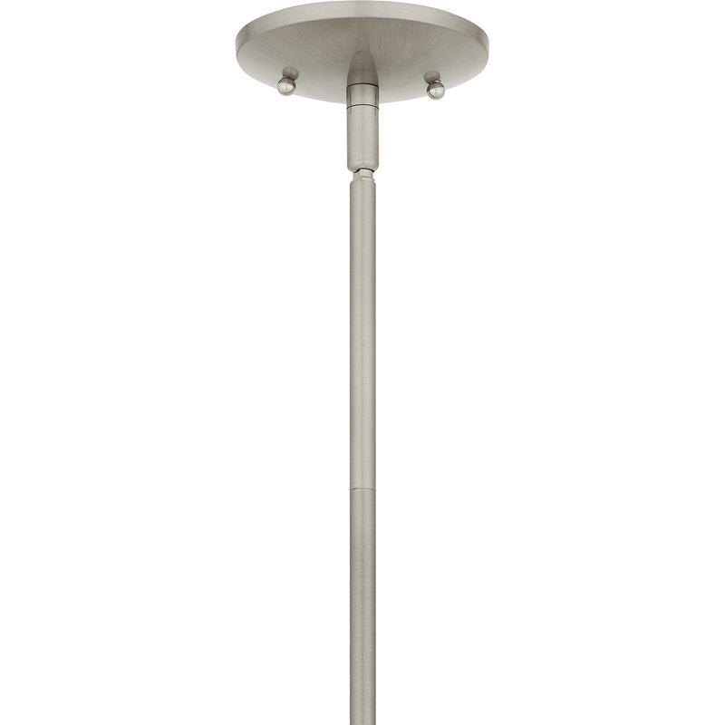 Quoizel Aliyah 11in 1-Light Mini Pendant | Modern Brushed Nickel and Opal Etched Glass | Kitchen Island & Bar | 10.75 x 10.75 x 22 in | Model QP6216BN