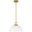 Quoizel Jansen 1 Light Pendant, Brushed Gold/Clear/Opal Etched Glass