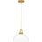 Quoizel Jansen 1 Light Pendant, Brushed Gold/Clear/Opal Etched Glass