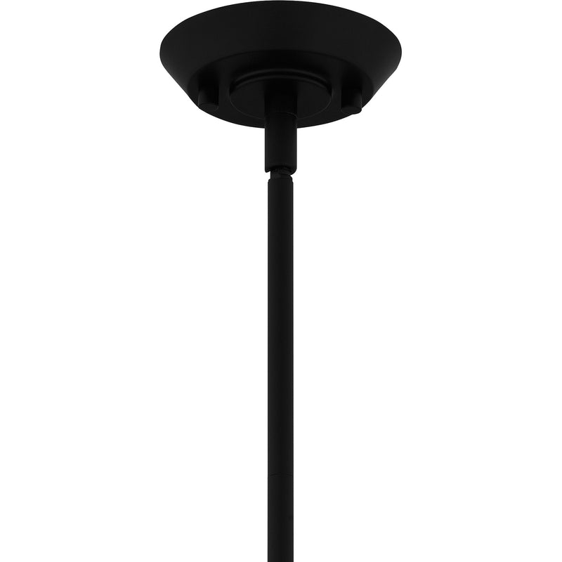 Quoizel Graft 24.5in 4-Light Pendant | Transitional Matte Black and Opal Etched Glass | Kitchen Island & Dining Room | Model QP6218MBK
