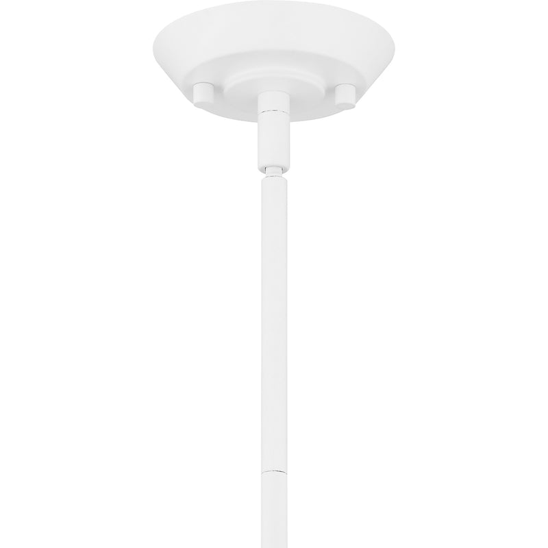 Quoizel Graft 24in 4-Light Pendant | Coastal Matte White and Rattan Caning | Kitchen Island & Dining Room | 24 x 24 x 9 in | Model QP6218W