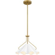 Quoizel Mejia 14in 1-Light Pendant | Modern Aged Brass and White Metal | Kitchen Island & Dining Room | 14 x 14 x 11.5 in | Model QP6219AB