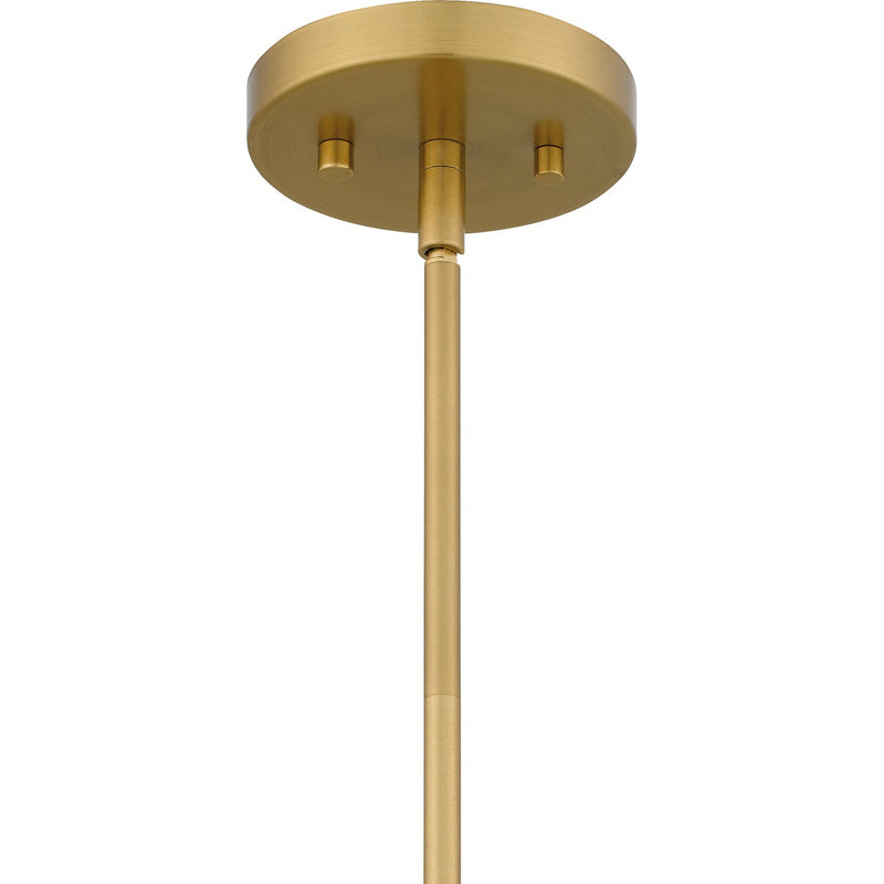 Quoizel Mejia 14in 1-Light Pendant | Modern Aged Brass and White Metal | Kitchen Island & Dining Room | 14 x 14 x 11.5 in | Model QP6219AB