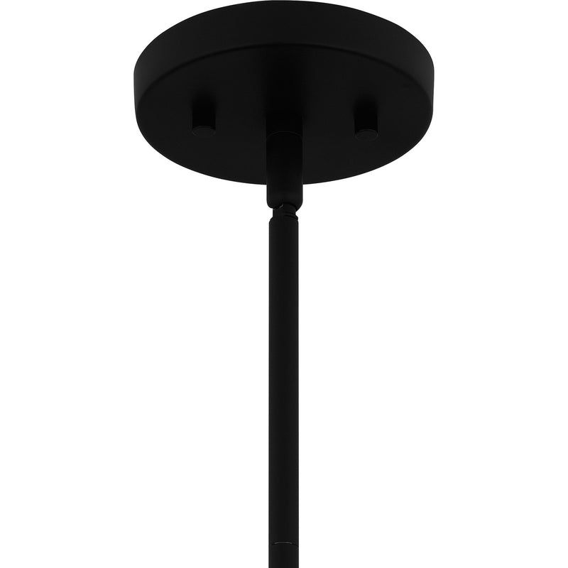 Quoizel Berner 16in 3-Light Pendant | Modern Industrial Matte Black and Gold Steel | Entryway & Home Office | 16 x 16 x 5.5 in | Model QP6223MBK