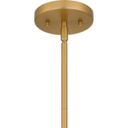Quoizel Trette 12in 1-Light Pendant | Modern Brushed Weathered Brass and Black White Steel | Kitchen Island & Bar | Model QP6224BWS