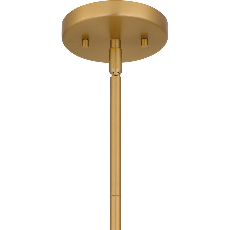 Quoizel Trette 12in 1-Light Pendant | Modern Brushed Weathered Brass and Black White Steel | Kitchen Island & Bar | Model QP6224BWS