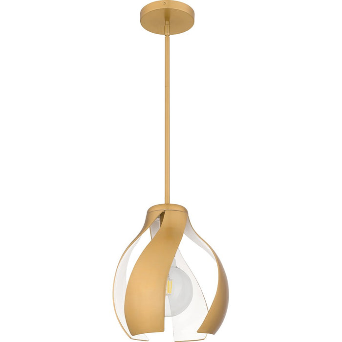 Quoizel Kiko 1 Light Pendant, Brushed Weathered Brass/Metal