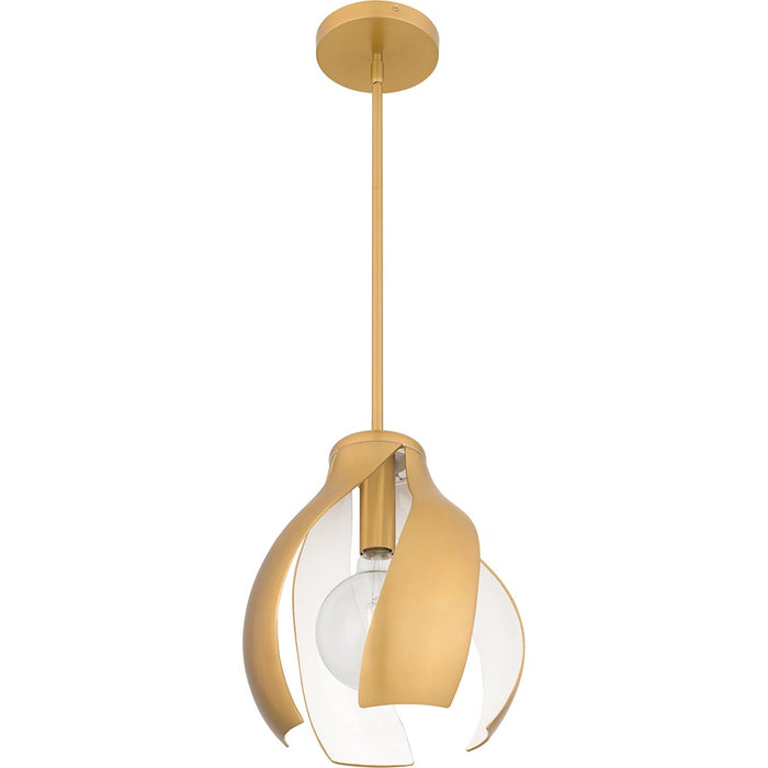 Quoizel Kiko 1 Light Pendant, Brushed Weathered Brass/Metal