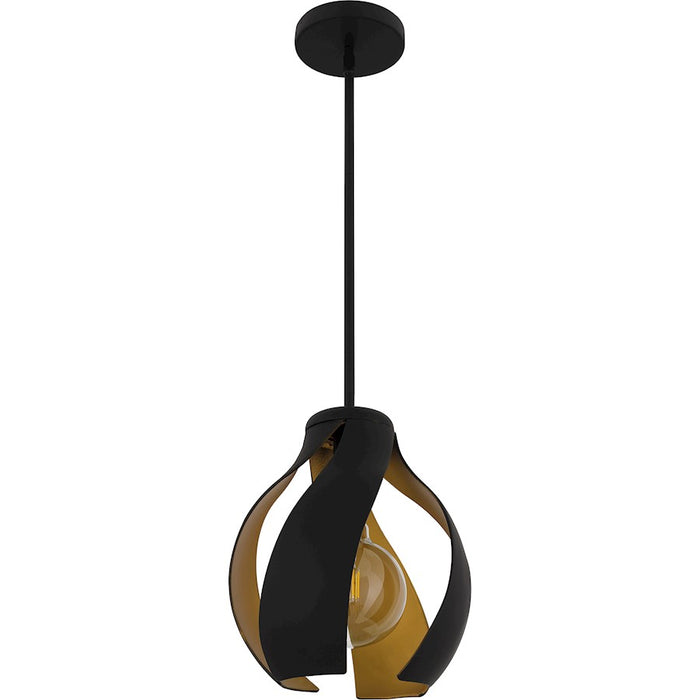 Quoizel Kiko 1 Light Pendant, Matte Black/Metal