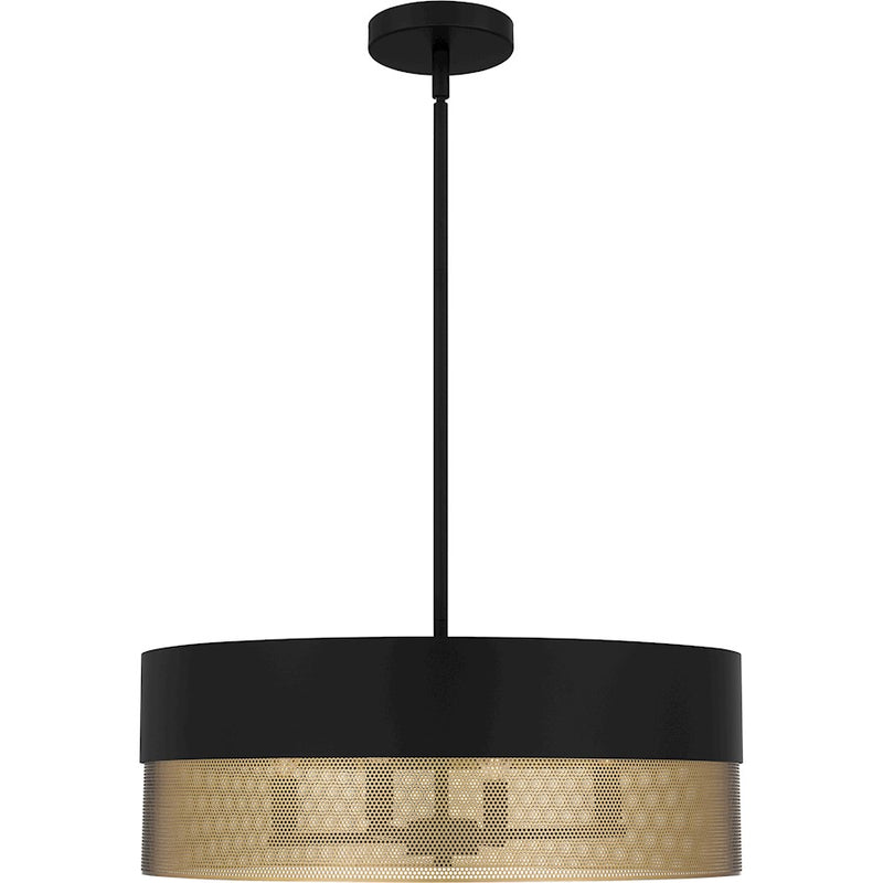 Quoizel Alani 4 Light Pendant, Matte Black/Metal