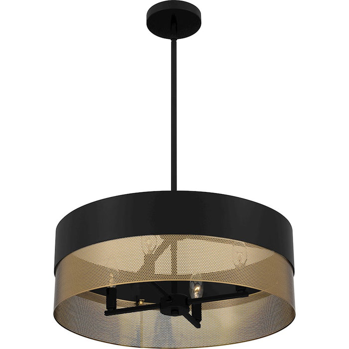 Quoizel Alani 4 Light Pendant, Matte Black/Metal