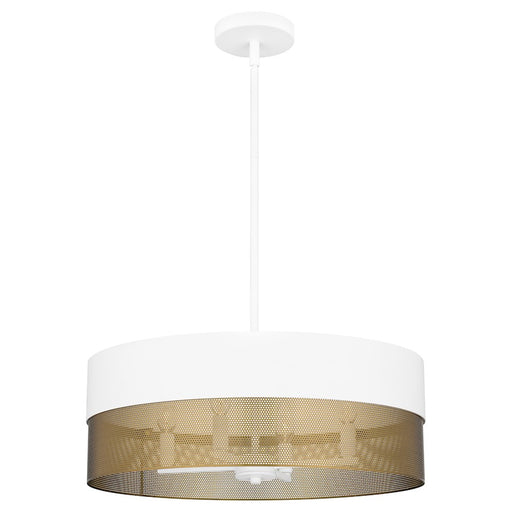 Quoizel Alani 4 Light Pendant, Matte White/Metal - QP6740W