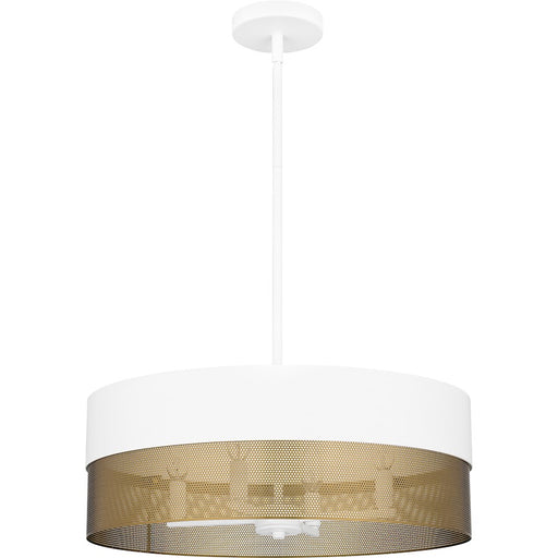 Quoizel Alani 4 Light Pendant, Matte White/Metal