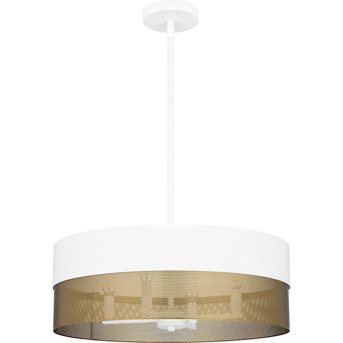 Quoizel Alani 4 Light Pendant, Matte White/Metal