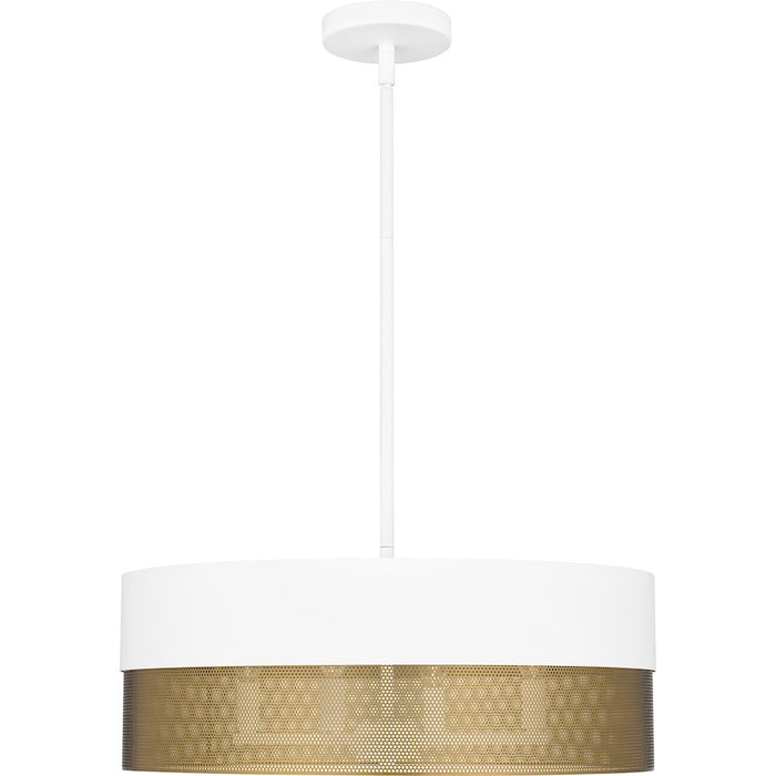 Quoizel Alani 4 Light Pendant, Matte White/Metal