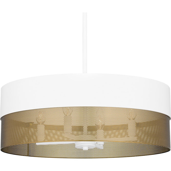 Quoizel Alani 4 Light Pendant, Matte White/Metal