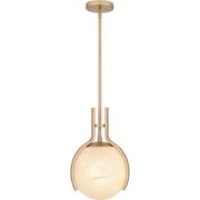 Quoizel Orbit 1 Light Pendant, Bronze Gold/Alabaster Glass - QP6741BGD