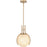 Quoizel Orbit 1 Light Pendant, Bronze Gold/Alabaster Glass - QP6741BGD