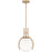 Quoizel Orbit 1 Light Pendant, Bronze Gold/Alabaster Glass