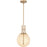 Quoizel Orbit 1 Light Pendant, Bronze Gold/Alabaster Glass