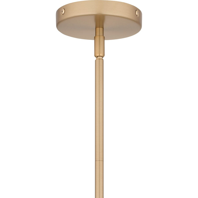 Quoizel Orbit 1 Light Pendant, Bronze Gold/Alabaster Glass