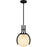 Quoizel Orbit 1 Light Pendant, Matte Black/Alabaster Glass - QP6741MBK