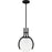 Quoizel Orbit 1 Light Pendant, Matte Black/Alabaster Glass