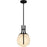 Quoizel Orbit 1 Light Pendant, Matte Black/Alabaster Glass