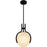 Quoizel Orbit 1 Light Pendant, Matte Black/Alabaster Glass