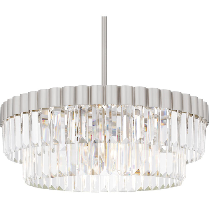 Quoizel Starlight 4 Light Pendant, Brushed Nickel/Clear Crystal Glass