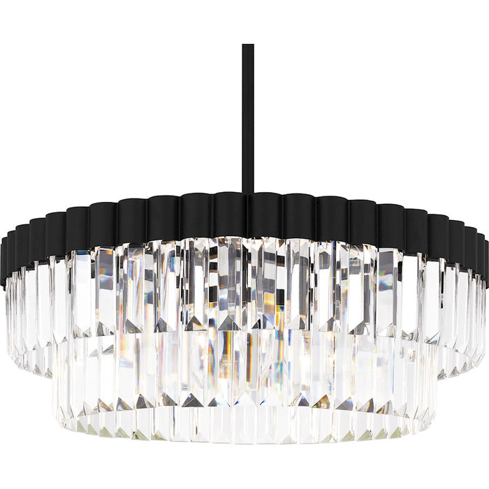 Quoizel Starlight 4 Light Pendant, Matte Black/Clear Crystal Glass