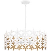 Quoizel Piper 4 Light Pendant, Matte White/Metal - QP6746W