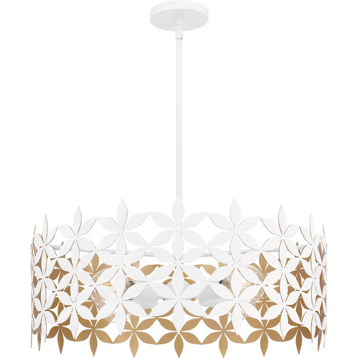 Quoizel Piper 4 Light Pendant, Matte White/Metal - QP6746W