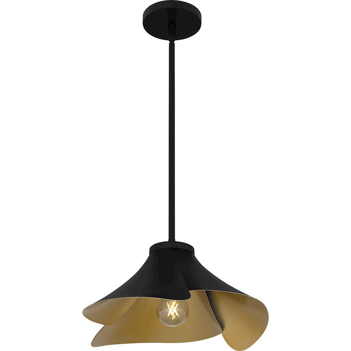 Quoizel Wisp 1 Light Pendant, Matte Black/Metal