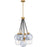 Quoizel Soiree 4 Light Pendant, Brass/Glacial/Smoke Glacial - QP6749BWS