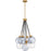 Quoizel Soiree 4 Light Pendant, Brass/Glacial/Smoke Glacial