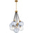 Quoizel Soiree 4 Light Pendant, Brass/Glacial/Smoke Glacial