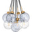 Quoizel Soiree 4 Light Pendant, Brass/Glacial/Smoke Glacial