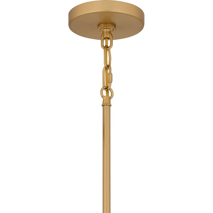 Quoizel Soiree 4 Light Pendant, Brass/Glacial/Smoke Glacial