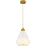 Quoizel Haze 1Light Mini Pendant, Brushed Gold/Clear Ombre Glass - QP6750BRG